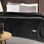 Κουβέρτα Βελουτέ Υπέρδιπλη 220×240 Guy Laroche Cheval Anthracite