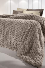 Γούνινη Κουβέρτα UltraSoft King SIze 260×240 Guy Laroche Elixir Taupe - Image 3