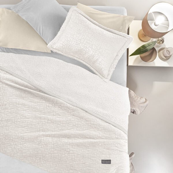 Σετ Κουβέρτα Καπιτονέ Μονή 160×220 & Μαξιλαροθήκη 48×48 Guy Laroche Bolzano Ivory