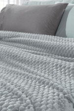 Κουβέρτα Fleece Μονή 160×220 & Μαξιλαροθήκη 43×43 Διακόσμησης Guy Laroche Smoothie Silver - Image 3