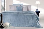 Κουβέρτα Fleece Μονή 160×220 & Μαξιλαροθήκη 43×43 Διακόσμησης Guy Laroche Smoothie Blue