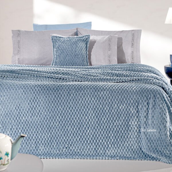 Κουβέρτα Fleece Μονή 160×220 & Μαξιλαροθήκη 43×43 Διακόσμησης Guy Laroche Smoothie Blue