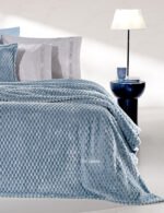 Κουβέρτα Fleece Μονή 160×220 & Μαξιλαροθήκη 43×43 Διακόσμησης Guy Laroche Smoothie Blue - Image 2