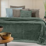 Κουβέρτα Fleece Υπέρδιπλη 220×240 & Μαξιλαροθήκη 52×52 Διακόσμησης Guy Laroche Smoothie Pesto