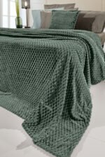 Κουβέρτα Fleece Υπέρδιπλη 220×240 & Μαξιλαροθήκη 52×52 Διακόσμησης Guy Laroche Smoothie Pesto - Image 2