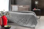 Κουβέρτα Fleece Υπέρδιπλη 220×240 & Μαξιλαροθήκη 52×52 Διακόσμησης Guy Laroche Smoothie Anthracite