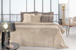Κουβέρτα Fleece Υπέρδιπλη 220×240 & Μαξιλαροθήκη 52×52 Διακόσμησης Guy Laroche Smoothie Taupe