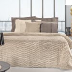 Κουβέρτα Fleece Υπέρδιπλη 220×240 & Μαξιλαροθήκη 52×52 Διακόσμησης Guy Laroche Smoothie Taupe