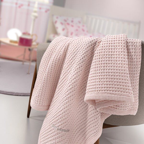 Κουβέρτα Πικέ Κούνιας 110×130 Guy Laroche Prewashed Bebe Bella Pinky