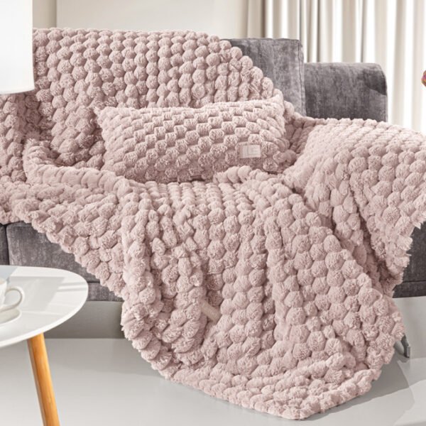 Σετ Ριχτάρι Γούνινο 120×160 & Μαξιλαροθήκη 42×42 Διακόσμησης Guy Laroche Elixir Old Pink