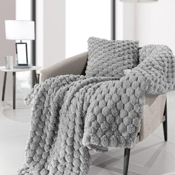 Σετ Ριχτάρι Γούνινο 120×160 & Μαξιλαροθήκη 42×42 Διακόσμησης Guy Laroche Elixir Silver