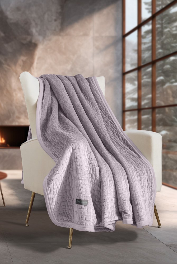 1133086224004 Σετ Ριχτάρι Καπιτονέ 130×170 & Μαξιλαροθήκη 40×40 Διακόσμησης Guy Laroche Bolzano Melanze - Image 1