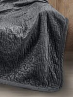 Σετ Ριχτάρι Καπιτονέ 130×170 & Μαξιλαροθήκη 40×40 Διακόσμησης Guy Laroche Bolzano Anthracite - Image 2