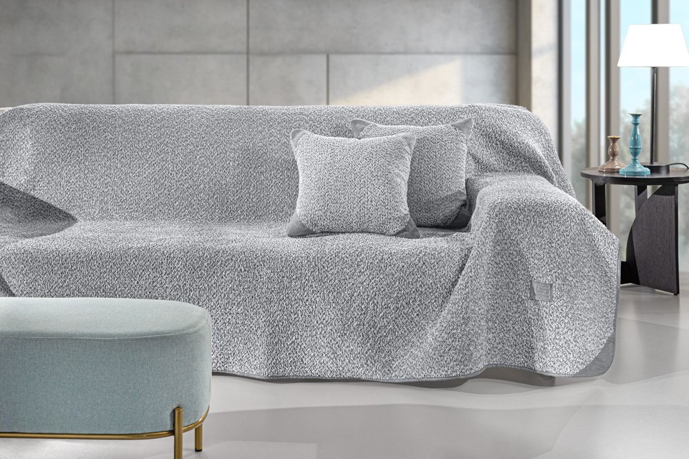 1133086224012 Ριχτάρι Πολυθρόνας 170×150 Guy Laroche Lama Silver - Image 1