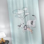Παιδική Κουρτίνα Με Τρέσα 145×270 Guy Laroche Zootopia Aqua-Grey
