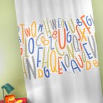 Παιδική Κουρτίνα Με Τρέσα 145×270 Guy Laroche Letters Multi