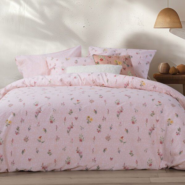 Σετ Παπλωματοθήκη Μονή 170×240 Nef Nef Plant Pink