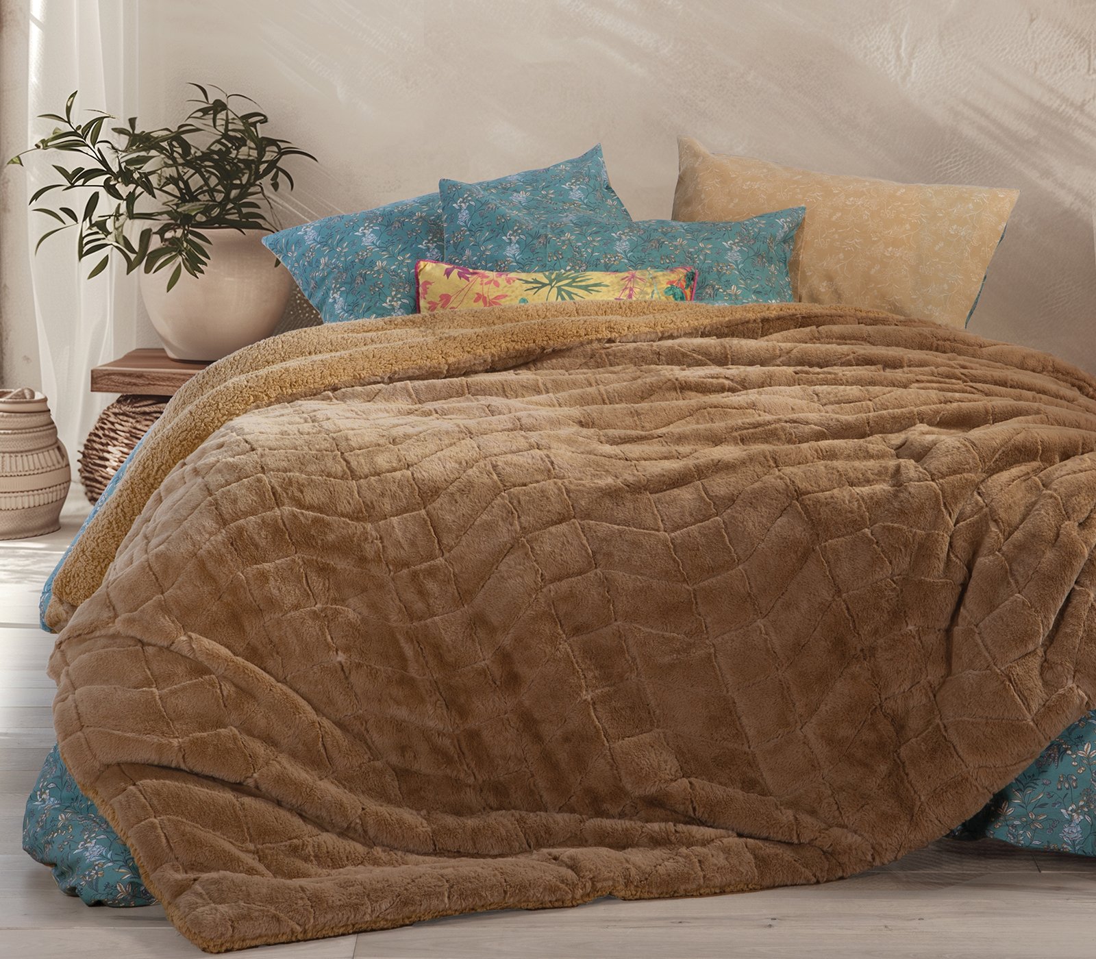 5205495593760 Κουβερτοπάπλωμα Μονό 160×220 Nef Nef District Curry - Image 1