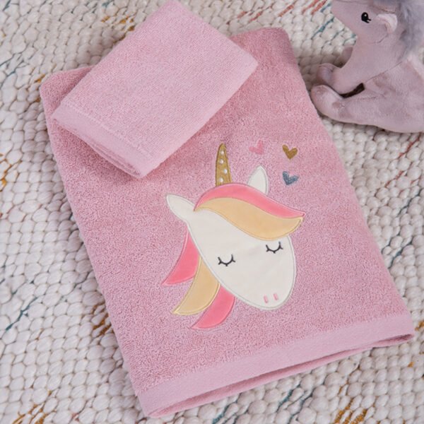 Σετ Πετσέτες Παιδικές 2 Τεμαχίων Nef Nef Unicorn For Ever Pink