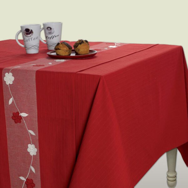 Σετ 4 Πετσέτες Φαγητού Festosi 45x50 SS-85 RUBY/NATURAL Κόκκινο Palamaiki