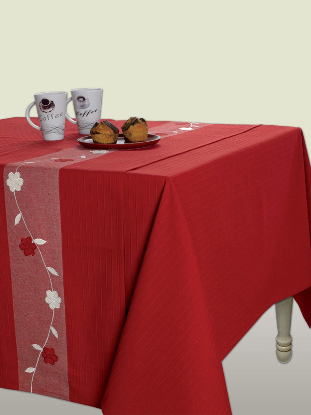 5205857020392 Σετ 4 Πετσέτες Φαγητού Festosi 45x50 SS-85 RUBY/NATURAL Κόκκινο Palamaiki - Image 1