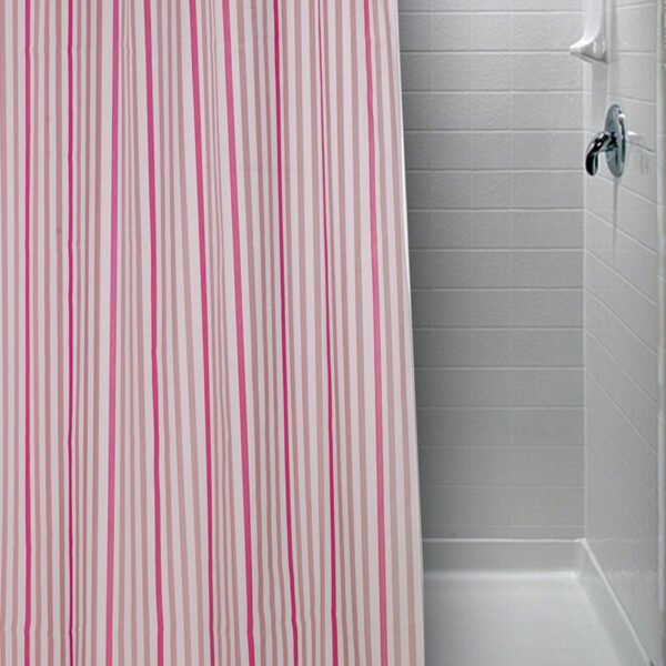 Κουρτίνα Μπάνιου 180x200 STRIPE PINK Ροζ Palamaiki