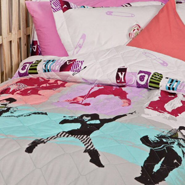 Σετ Κουβερλί Μονό Disney 170x250 CAMP ROCK Λευκό Palamaiki