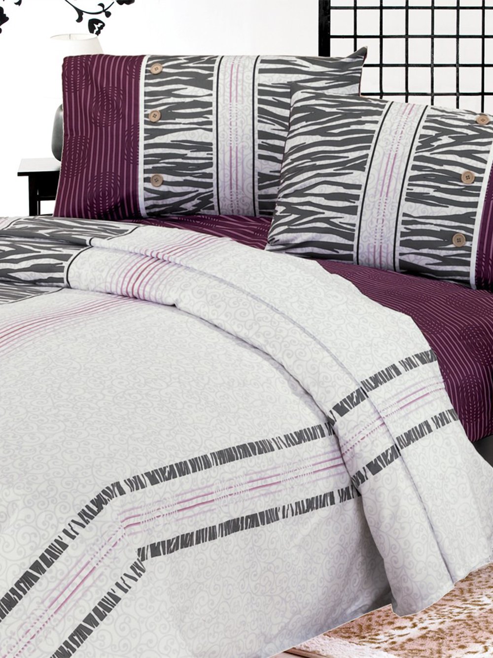 5205857040628 Σετ Κουβερλί Μονό Satin Beauty 170x250 806105 Μωβ Palamaiki - Image 1