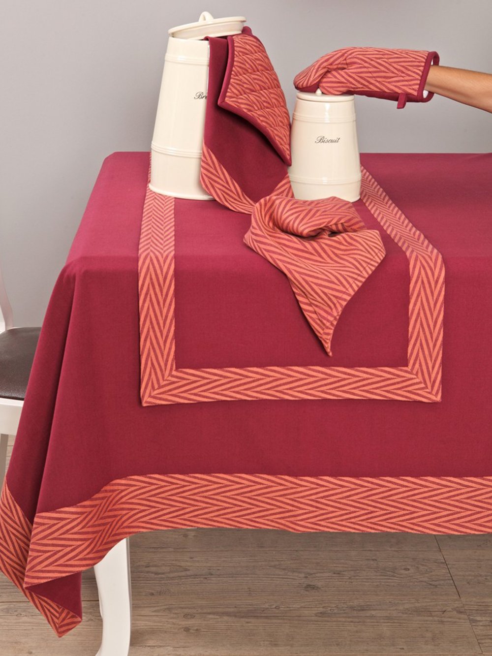 5205857042783 Σετ 4 Πετσέτες Φαγητού Festosi 45x50 KP-383 TERRACOTTA Ροζ Palamaiki - Image 1