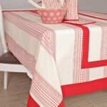 Σετ 4 Πετσέτες Φαγητού Festosi 45x50 KP-369 NATURAL/RUBY Εκρού Palamaiki