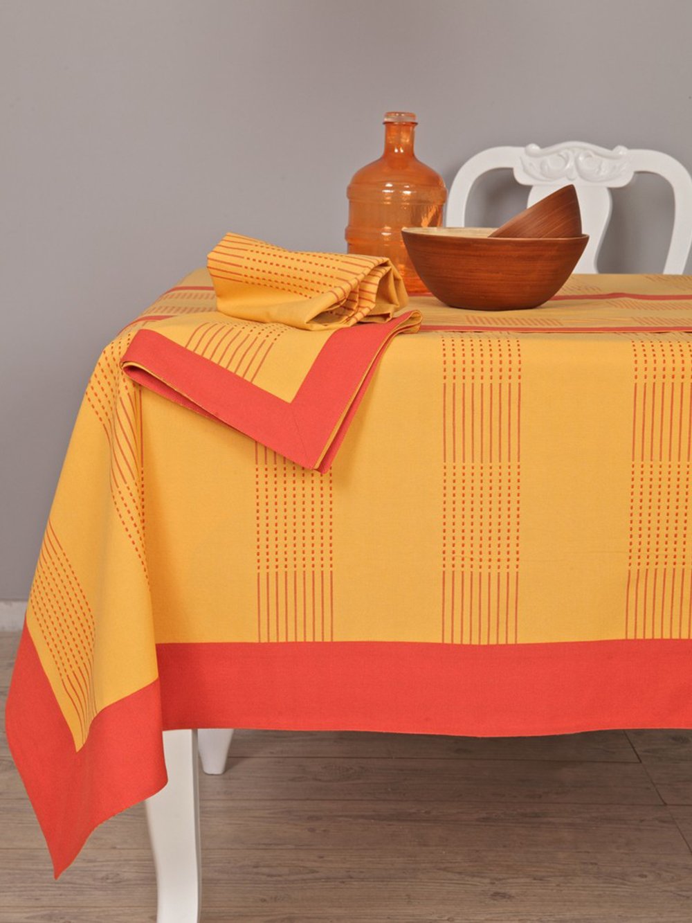 5205857043506 Σετ 4 Πετσέτες Φαγητού Festosi 45x50 KP-372 GOLD/TERRACOTTA Πορτοκαλί Palamaiki - Image 1