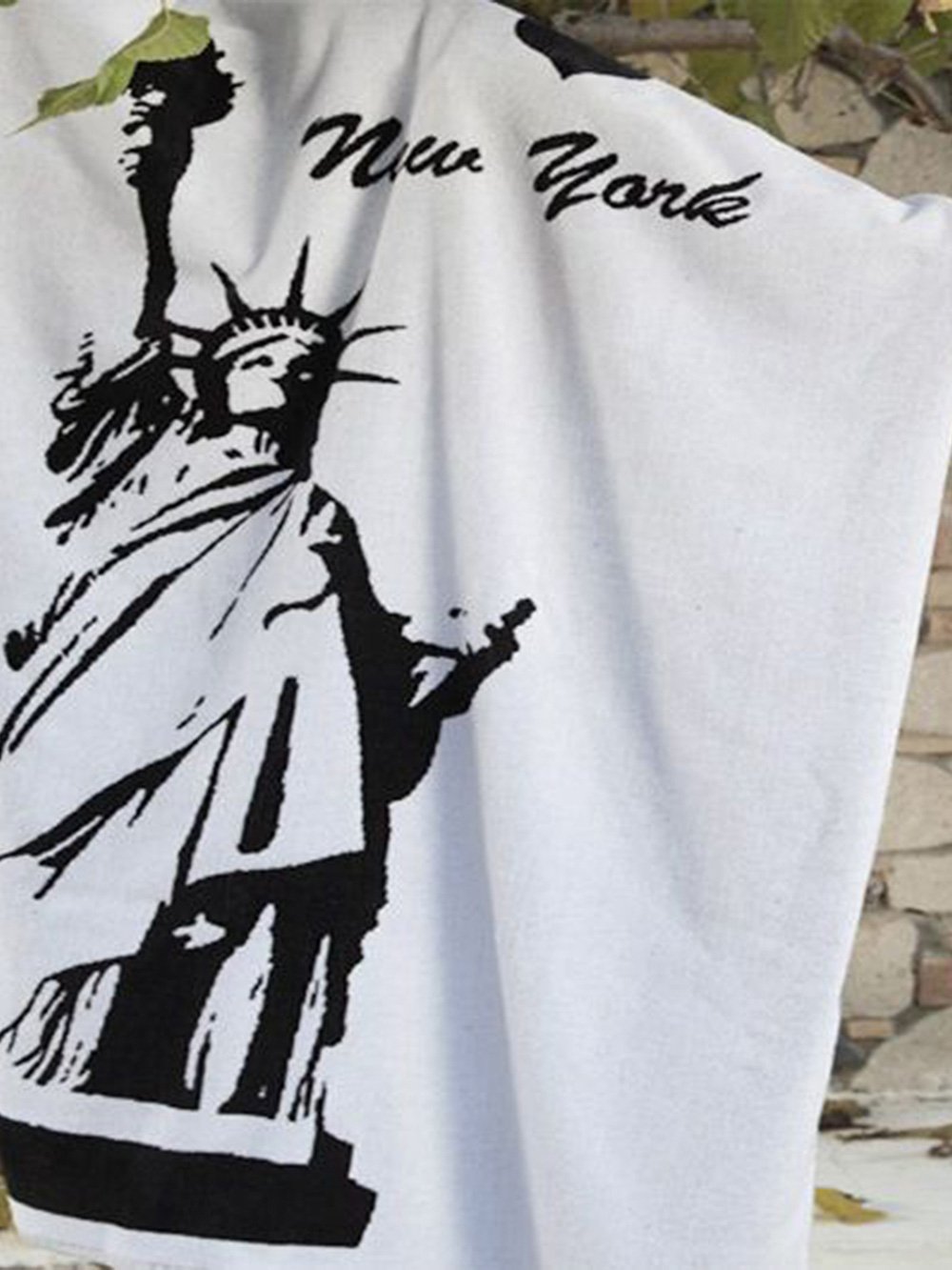 5205857051846 Πετσέτα Θαλάσσης Beach Collection 100x140 NEW YORK Λευκό Palamaiki - Image 1