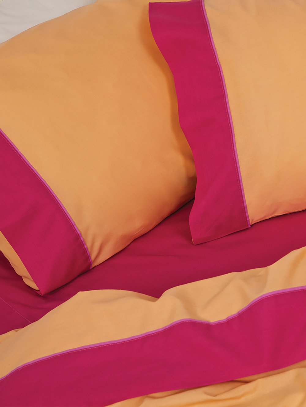 5205857060329_3 Σετ Κουβερλι Υπέρδιπλο 240x250 COLOUR BLOCKING APRICOT/FUCHSIA Πορτοκαλί Palamaiki - Image 1