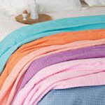 Κουβερτα Colour Waffle 240x260 WAFFLES MELON Ροζ Palamaiki