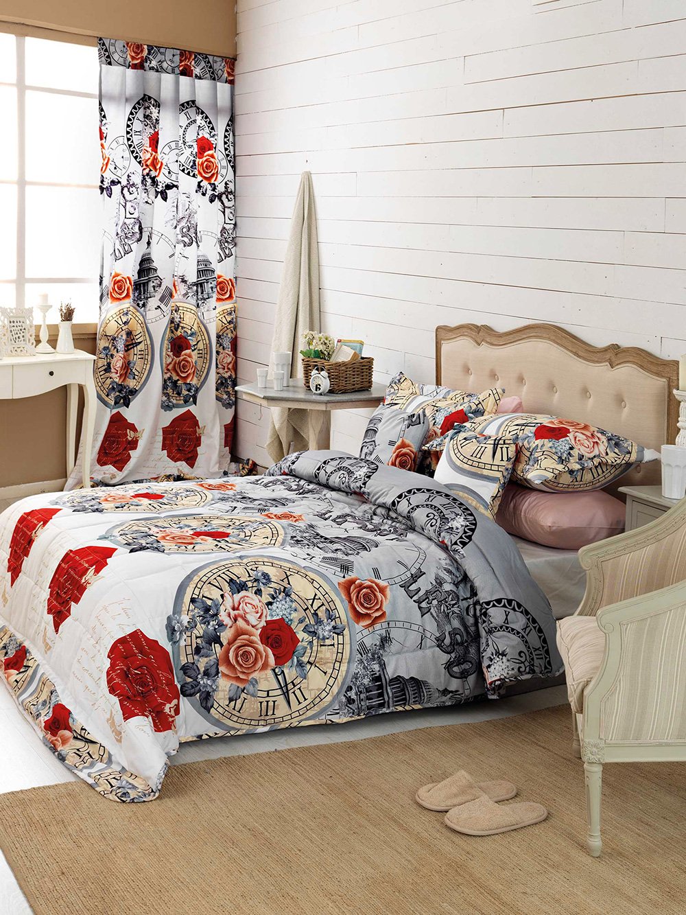 5205857124014_4 Σετ Κουβερλί Μονό City Travel 160x240 CT674 Γκρι Palamaiki - Image 1