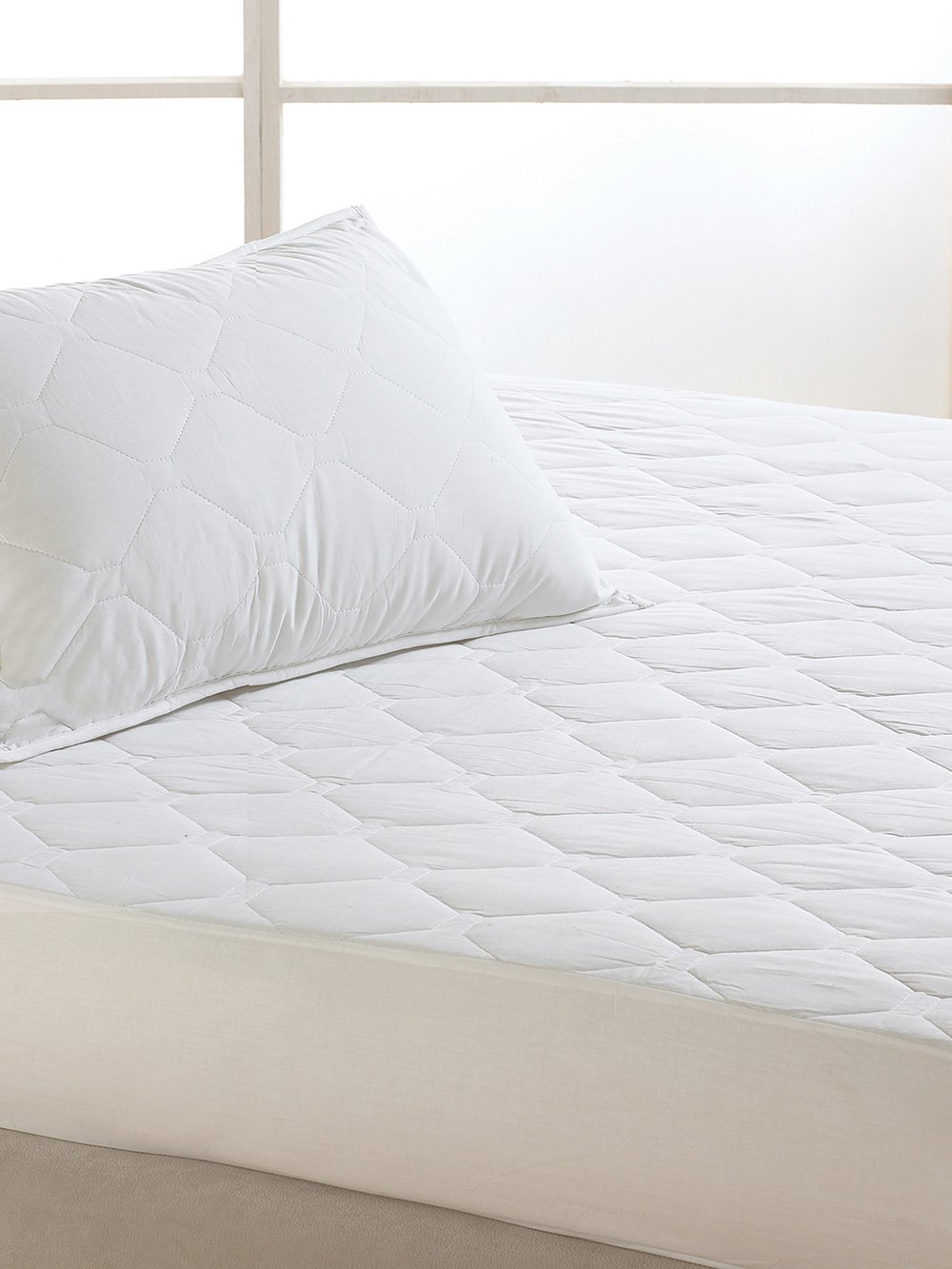 5205857141059_6 Κάλυμμα Ημίδιπλο White Comfort 100x200+30 DORMIBENE ALOE VERA Λευκό Palamaiki - Image 1