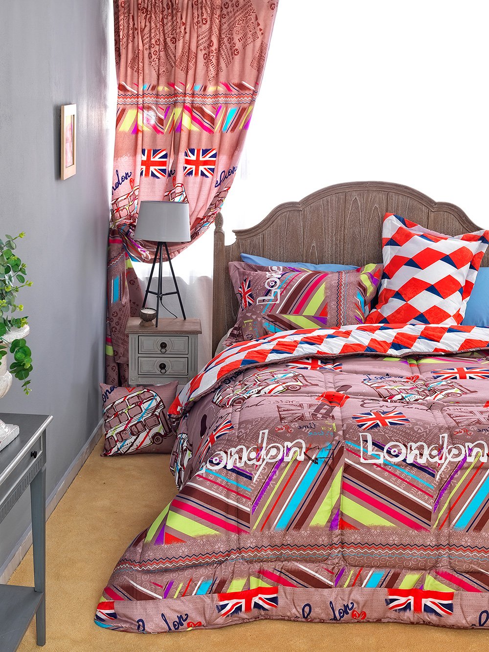 5205857142704_4 Μαξιλαρι Διακοσμητικο City Travel 45x45 CT681 Εμπριμέ Palamaiki - Image 1