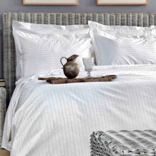 Σεντόνι White Comfort 300TC 170x270 WHITE STRIPES Λευκό Palamaiki
