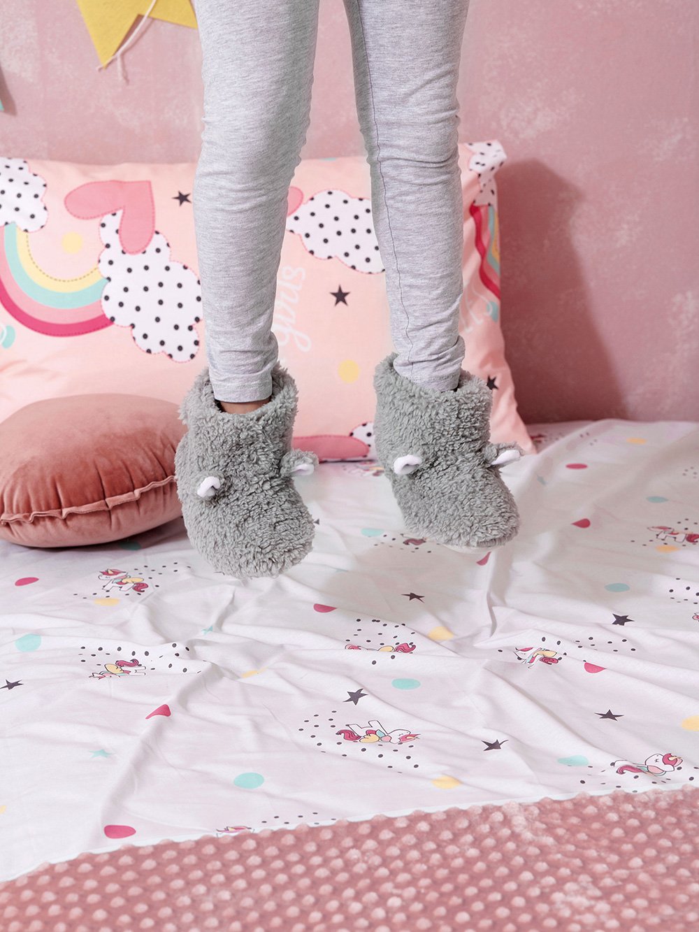 5205857195243_5 Παντοφλάκια New Baby NB0127 GREY 28 Γκρι Palamaiki - Image 1