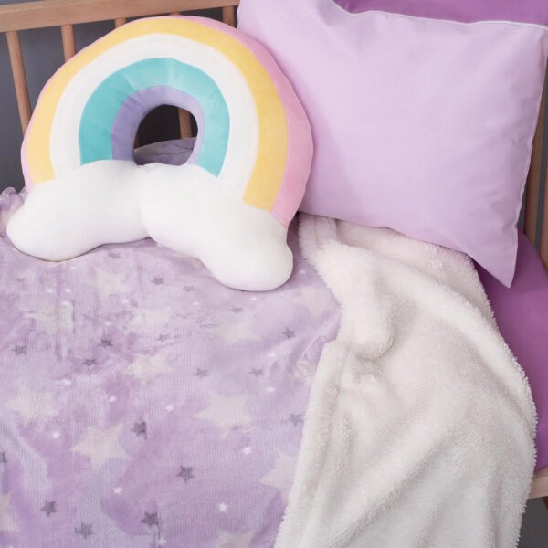 Κουβέρτα Λίκνου Flannel Fleece 80x90 SKY GIRL Μωβ Palamaiki