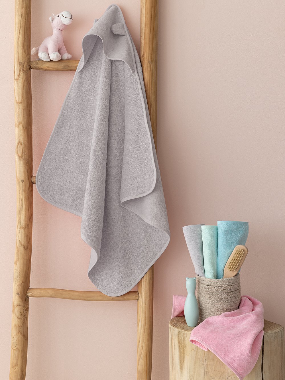 5205857223441_4_4 Σετ 2 Πετσετες Βρεφικες Baby Bath 40x60 ROBIN FOG Γκρι Palamaiki - Image 1