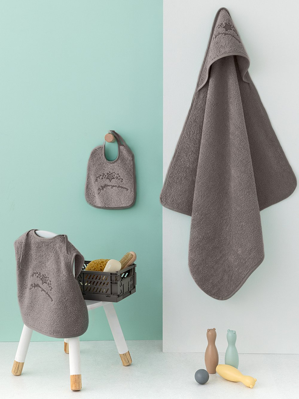 5205857228880_3_3 Σετ Λουτρου Βρεφικο Baby Joia BJ524 GREY Γκρι Palamaiki - Image 1