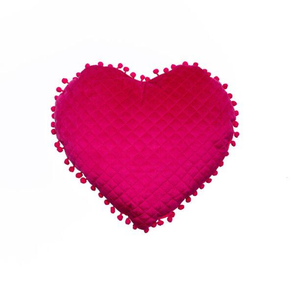 Διακοσμητικό Μαξιλαράκι Καρδιά 40x38 ELWIN FUCHSIA Φούξια Palamaiki