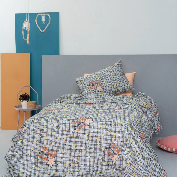 Σετ Παπλωματοθηκη Μονή Φωσφοριζέ 170x250 CLUSTER GREY Γκρι Palamaiki