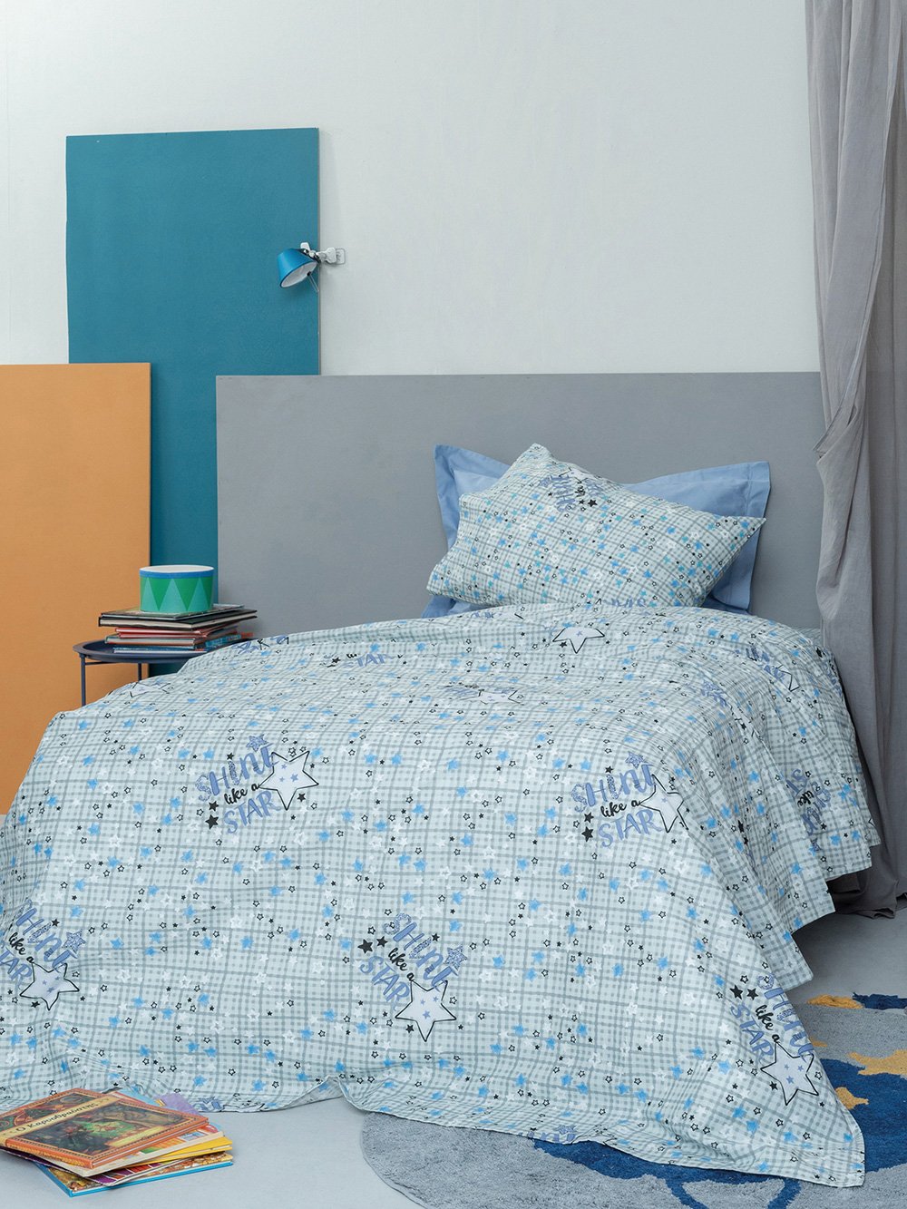 5205857230982_4 Παπλωμα Μονό Luminous 160x240 CLUSTER BLUE Μπλε Palamaiki - Image 1