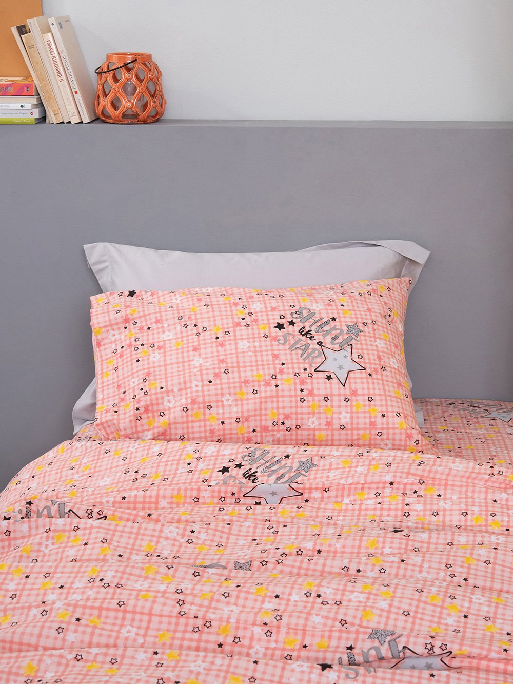 5205857231095_4 Ζευγος Μαξιλαροθηκες Φωσφοριζέ 50x70 CLUSTER PINK Ροζ Palamaiki - Image 1