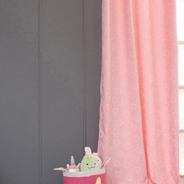Κουρτινα Με Τρουκς Luminous 140x260 FOLIA Ροζ Palamaiki