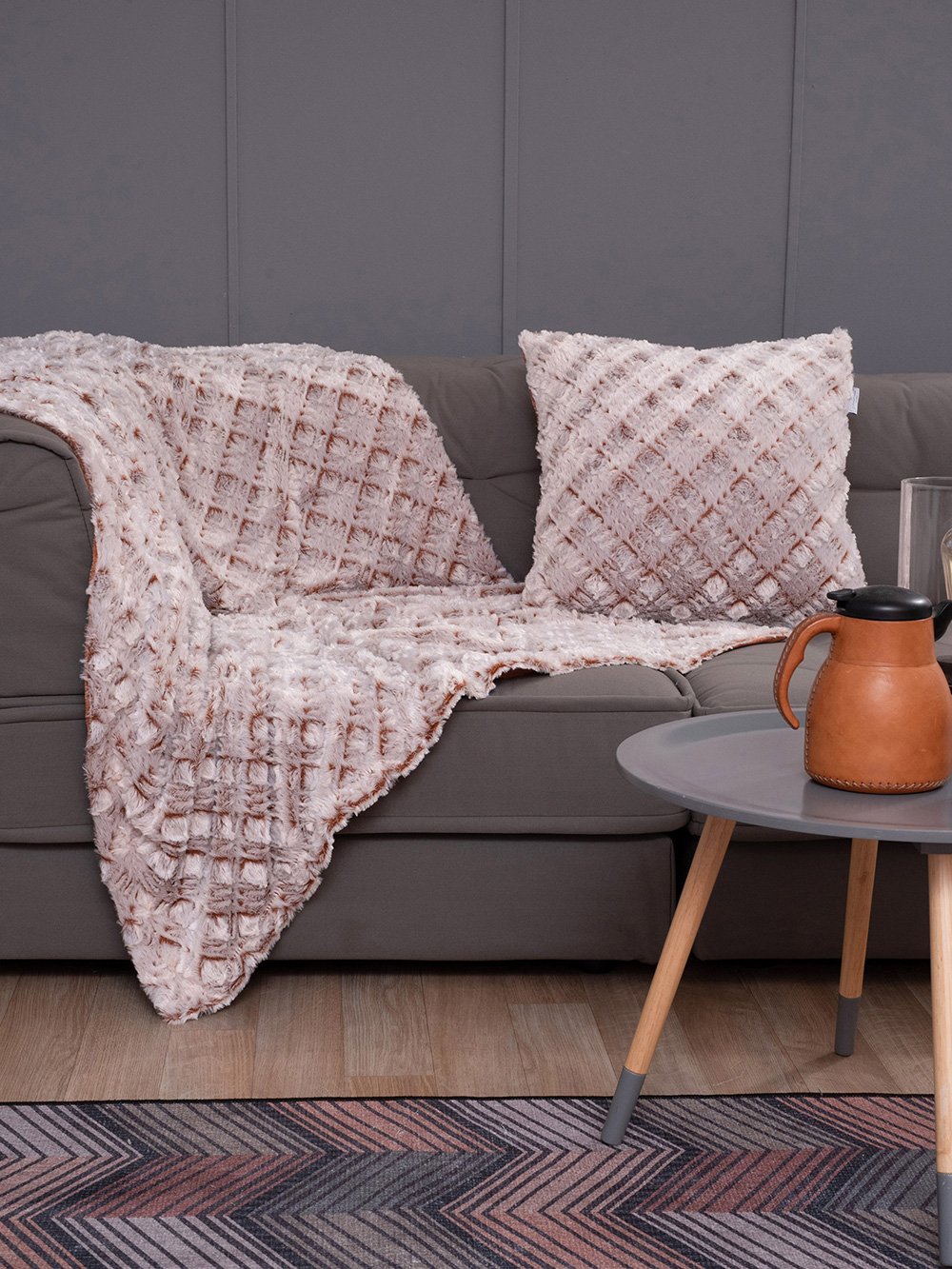 5205857232788_4 Διακοσμητικη Μαξιλαροθηκη 50x50 HOLLY Καφέ Palamaiki - Image 1