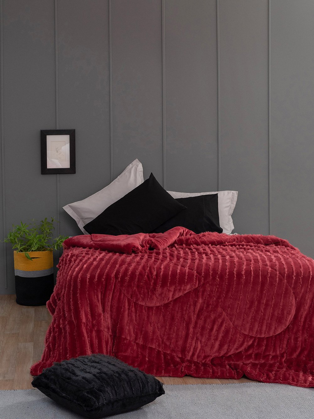 5205857232863_4 Κουβερτοπαπλωμα Μονό 160x240 GWEN RED Κόκκινο Palamaiki - Image 1