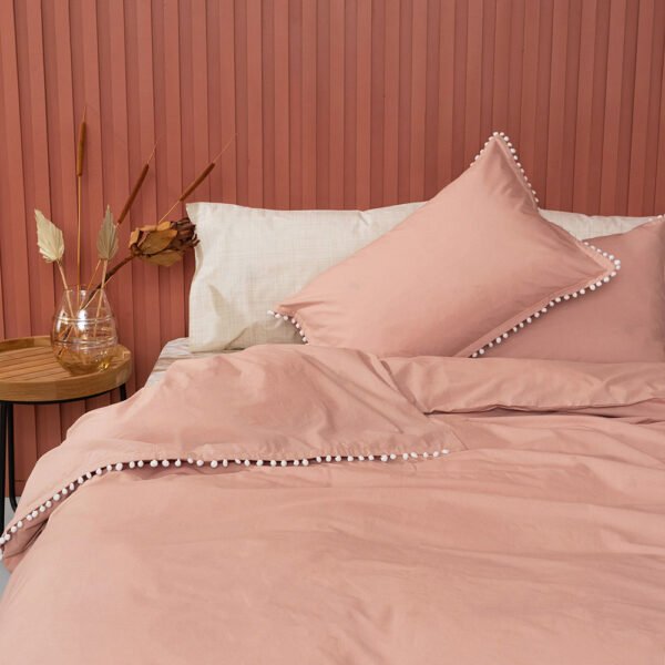 Παπλωματοθήκη Μονή 170x240 PON-PON ROSE Ροζ Palamaiki